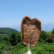 小腹がすいたらじゃこ天を絶景を見ながら食す