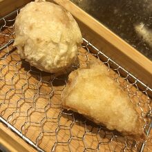 鶏天ぷらと味玉子の天ぷら