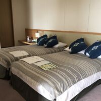 ベッドも二台。ドライヤーはシャープの高機能でサラサラの髪に。