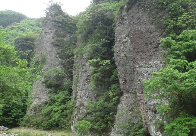 川岸から大きな岩がいくつも立ち上がっていました。