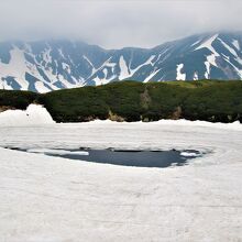 雪に覆われた湖面