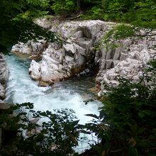 水の流れに削られた岩のかたちも、なかなか見応えあります