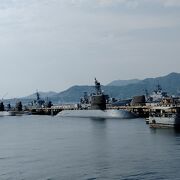 海上自衛隊の潜水艦や護衛艦を間近で見ることのできる公園