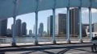 中央大橋を後方に、永代橋から眺めたものです。