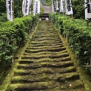 苔むした「苔の石段」が名高い、現在は通行不可