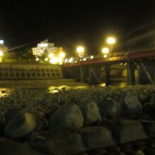 夜の川沿い