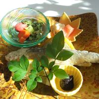 朝食　鮎の天ぷら