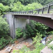 「スッカン沢」の遊歩道を進むとたどり着けます