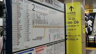 東京メトロ有楽町駅とJR有楽町駅とがあります。