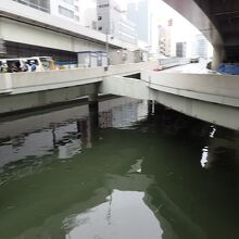 高速の下を流れています