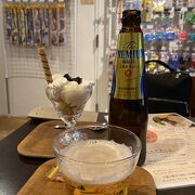 荒川車庫駅:ビールとパフェとプラレール