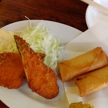 ささみチーズフライと春巻