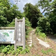 石段を登って山の中へ