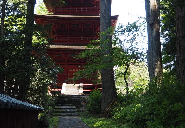 小さなお寺だけど三重塔があります。