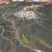 層雲峡と大雪山・十勝連峰の立体模型