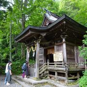 神社と山のパワーを一身に受ける