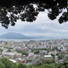 鹿児島の町と桜島が一望です