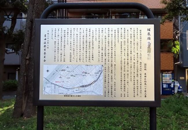 隅田公園の敷地の中に説明板だけ