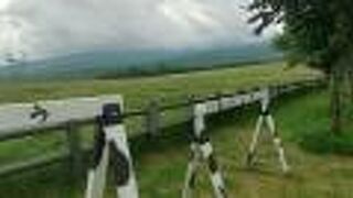 女神湖手前にある牧場　「牛乳専科もうもう」あり