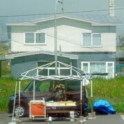仙法志御崎海岸の駐車場で営業しているパン屋さん。