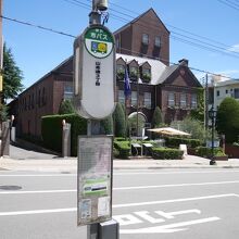 北野ホテル前のバス停。