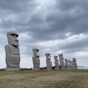 北海道でモアイ像！