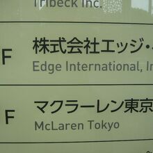 マクラーレン東京の場所は、青山通りの青山安田ビルの１階です