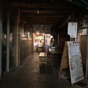 大阪・大正駅側にある昭和レトロな居酒屋いすはビールのケースです