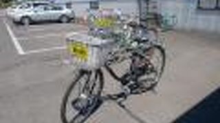 駅前でレンタサイクル