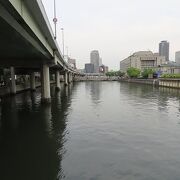 中之島の北側を流れている旧淀川の分流
