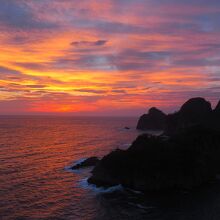 駐車場から見た夕焼け