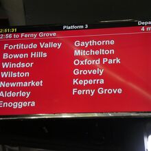 列車案内、Ferny Grove lineのラインカラーは赤