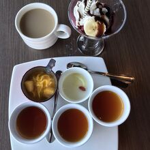 朝からプリンがあります