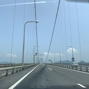 松山側から広島へ渡るしまなみ海道の最初の大橋は、来島海峡大橋