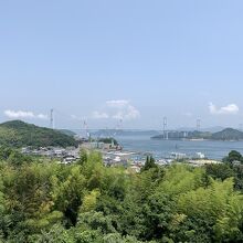 道の駅「しまなみ海道来島海峡」から見た来島大橋