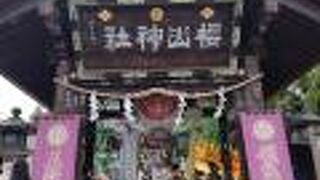 さんさ踊り見学を兼ねた祭り気分の参拝客と出店で賑わっていました