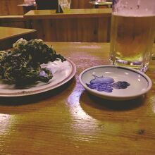 名物鳴戸わかめの天ぷら。