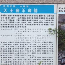 大土居水城跡の説明板