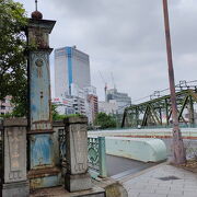 かつて架かっていた橋の親柱が現存