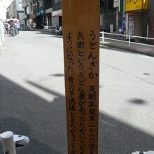 松屋伊兵衛といううどん店があったことから饂飩坂と名付けられた