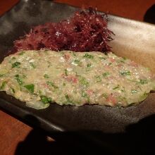 アジのなめろう。税抜き８２０円