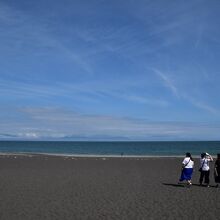 松の向こうに広がっていた三保の松原海岸と海