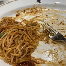 インデアンのマーク、でもミートスパ