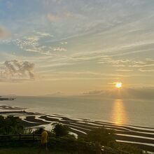 サンセット時には潮が満ちて干潟が減ってしまった