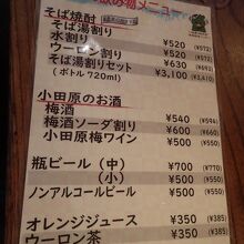 そば焼酎、湯割りセットなどあったが、昼酒はしていない