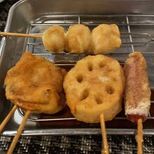 串カツ盛り合わせの一部。