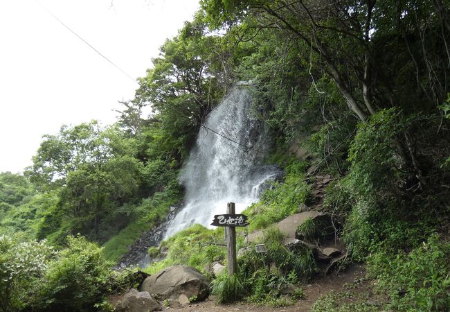 水量豊富な落差15mの滝