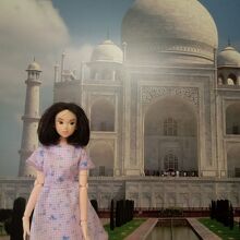 店内のタージマハルの写真。