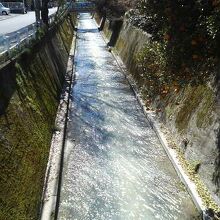 北野辺りでは地味な用水路っぽい感じで流れています