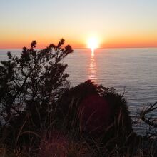 黄金崎から見た夕陽